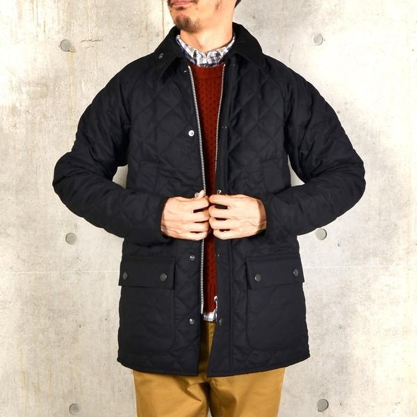 Barbour ships 別注キルティングウールビデイル38 ネイビー