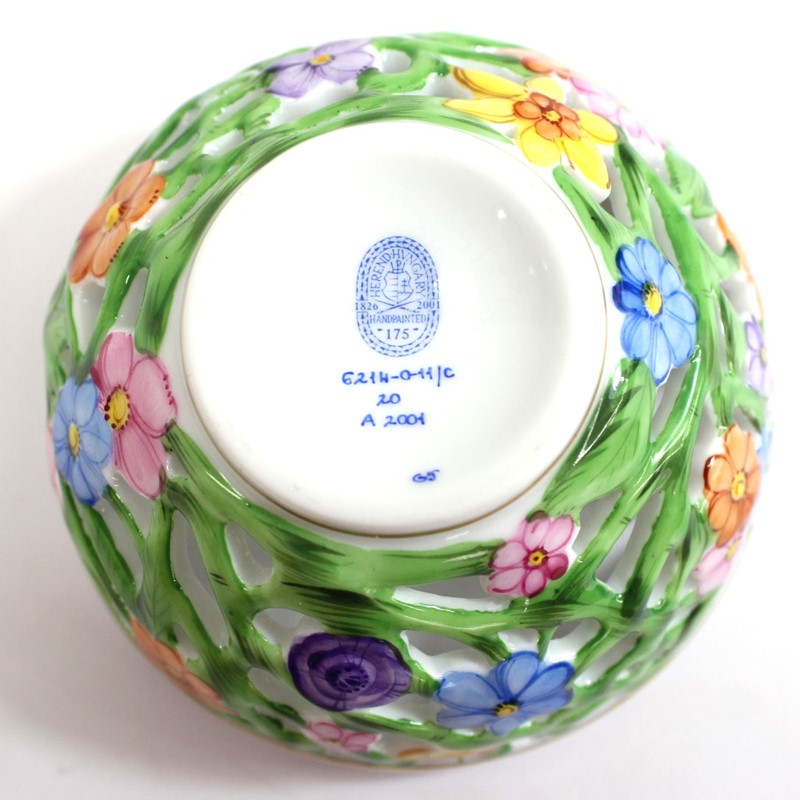 楽天市場】【Herend】ヘレンド 陶器 透かし ボンボン入れ 花柄 小物