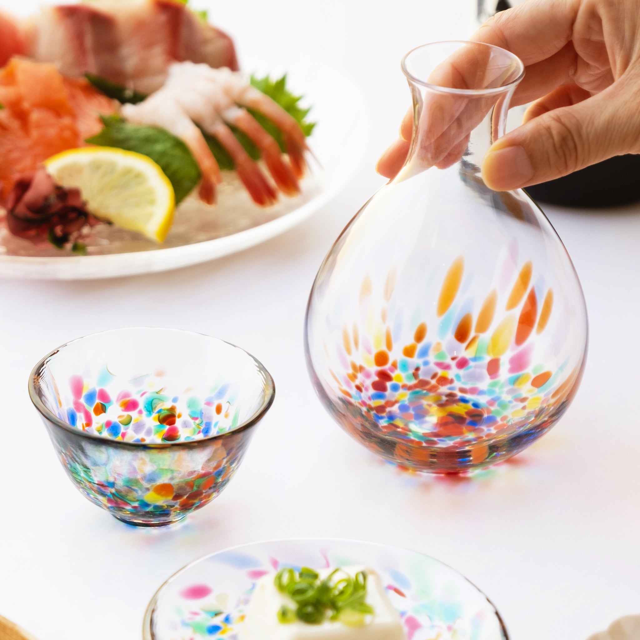 津軽びいどろ 徳利 ねぶた流し | 日本酒をより楽しむためのガラスの酒器