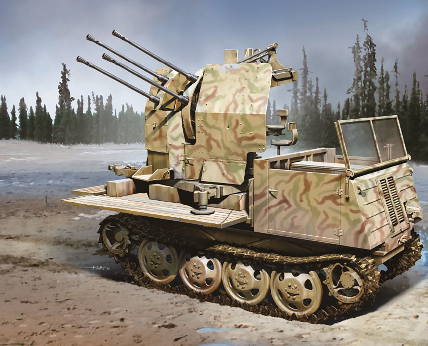 1/35 WW.II ドイツ軍 RSO/3 & 2cm 4連装対空機関砲 Flak38 搭載型