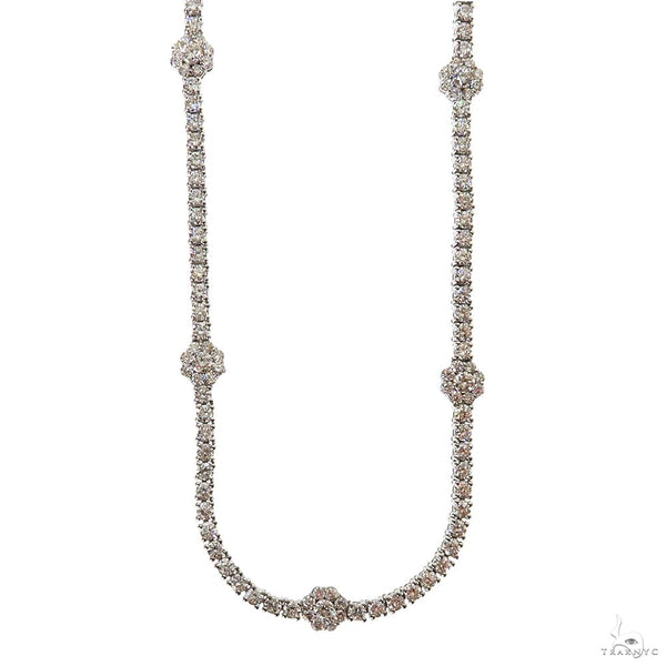 3 pointer Flower Motif Diamond Tennis Chain 69882 – TraxNYC
