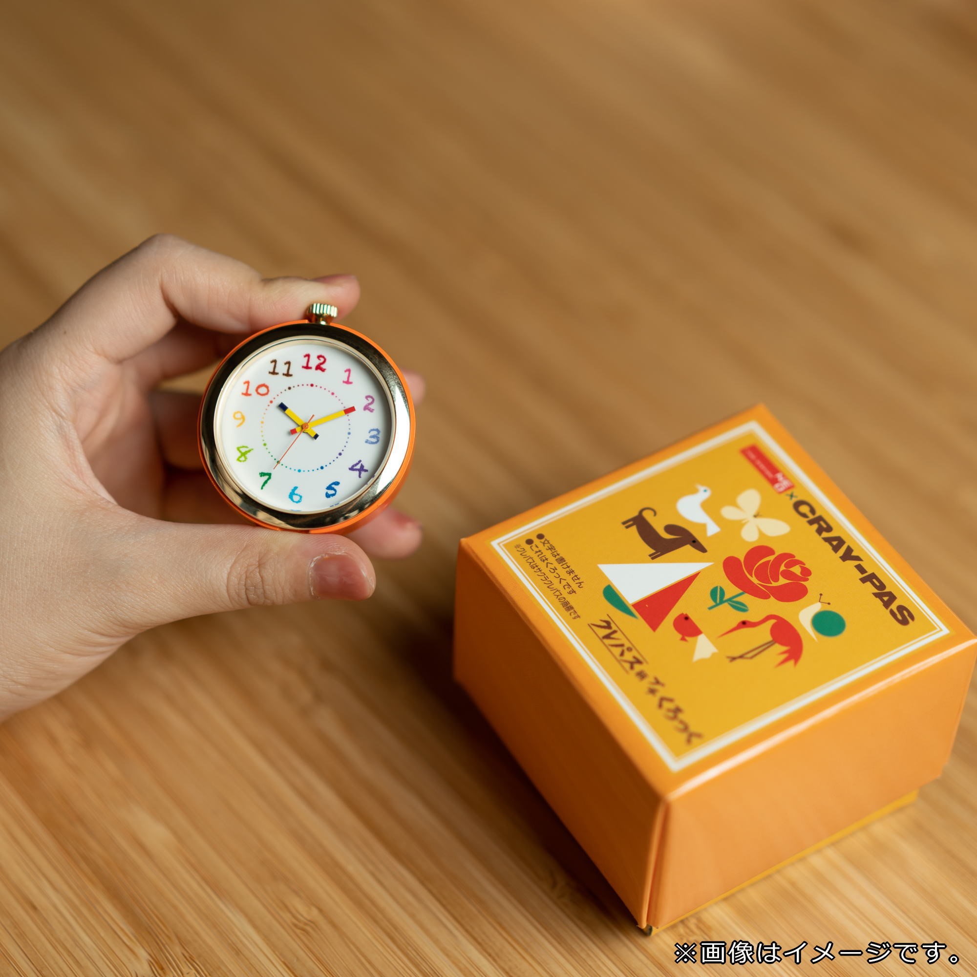 クレパス柄プチくろっく pCNC-01-BGR | クレパス柄プチくろっく