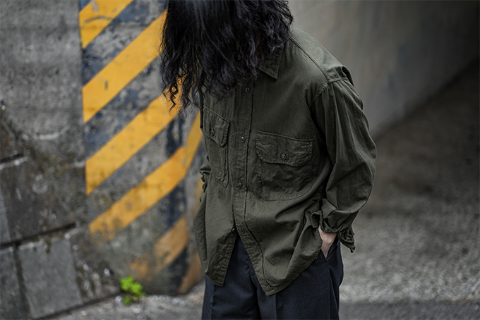 COMOLI -リネンWクロス プルオーバーシャツ, ベタシャン CPOシャツ