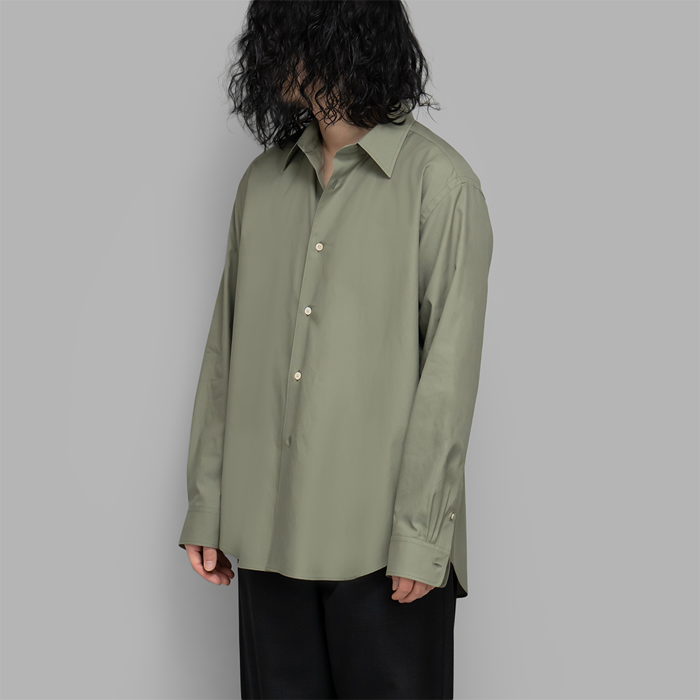AURALEE / Washed Finx Twill Shirt (Olive) | twelve
