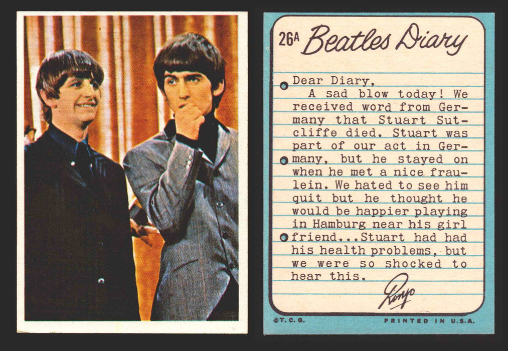 Beatles Diary Topps 1964 Vintage Trading Cards You Pick Singles