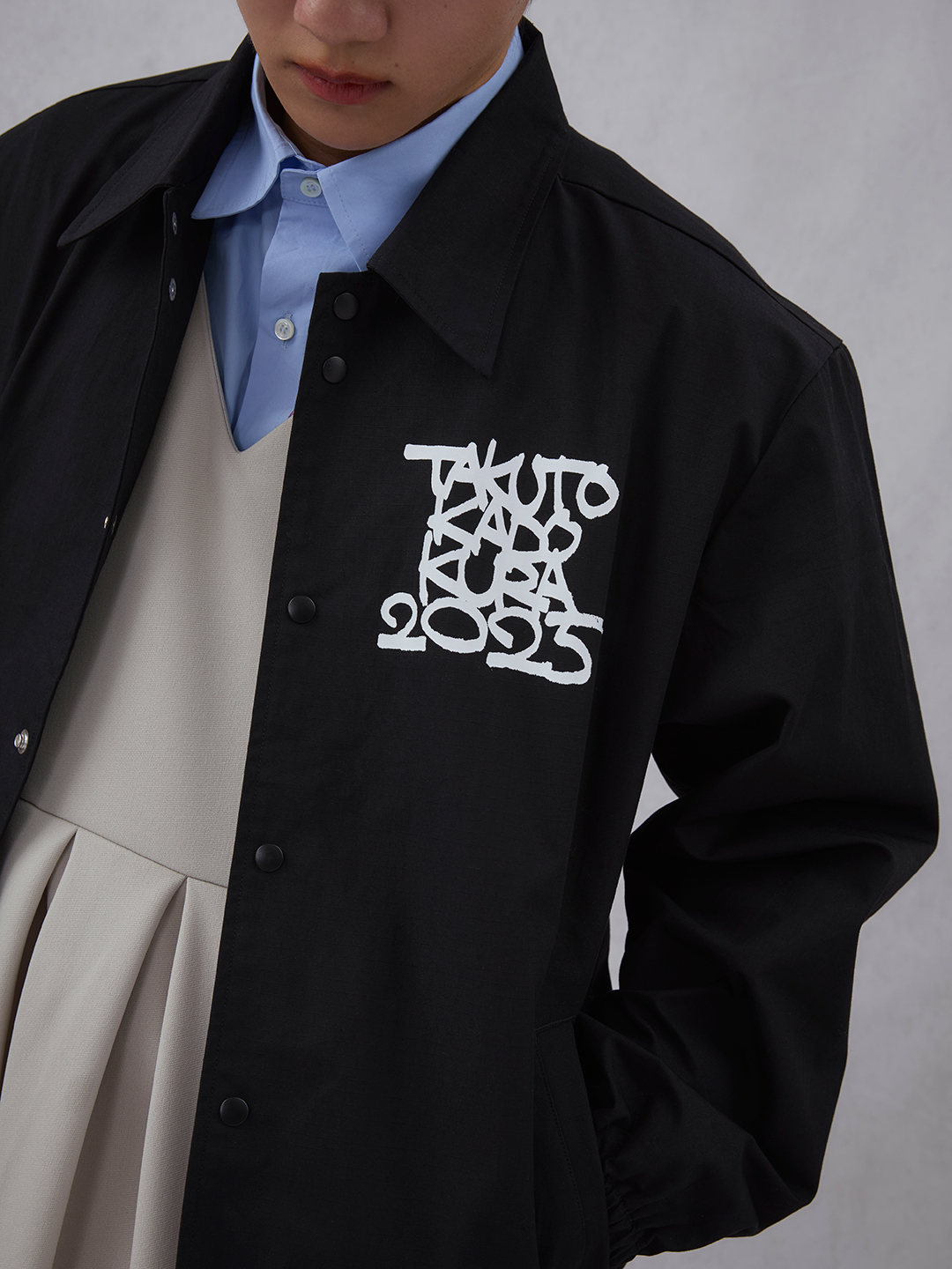 門倉太久斗/22世紀ジェダイ printed jacket black / TXA-TENGA by Artist-