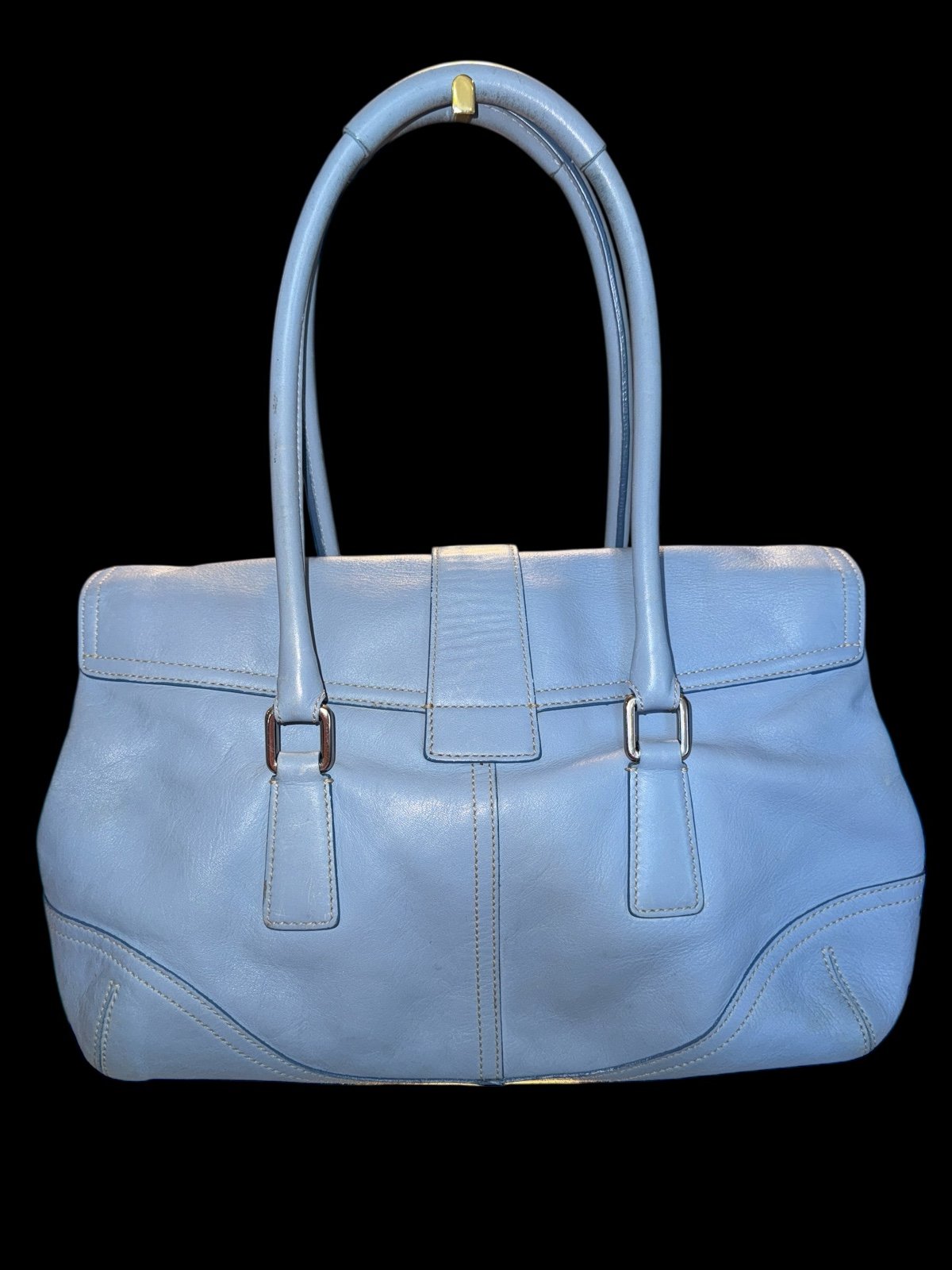 Vintage COACH SOHO BABY BLUE SATCHEL FLAP | Mercari