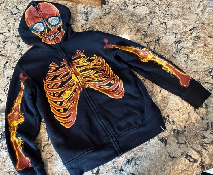 Boys Youth Small Tony Hawk Fire Skeleton | Mercari