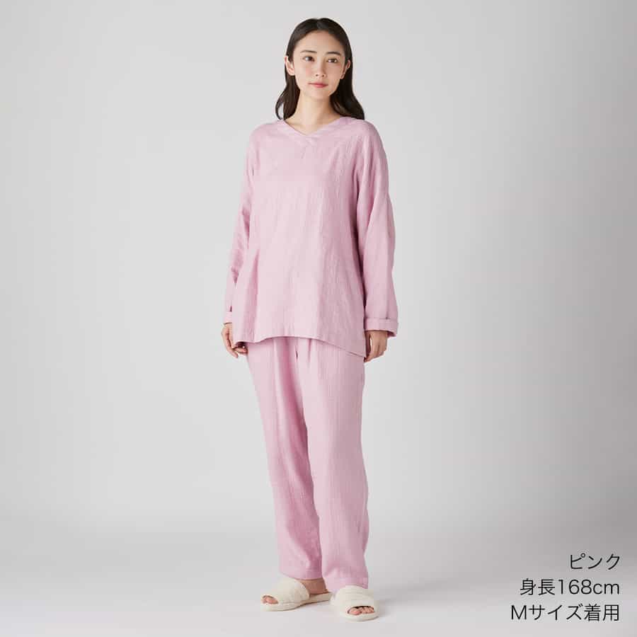 マシュマロガーゼシンプルパジャマ ユニセックス（RPZ18944）-UCHINO