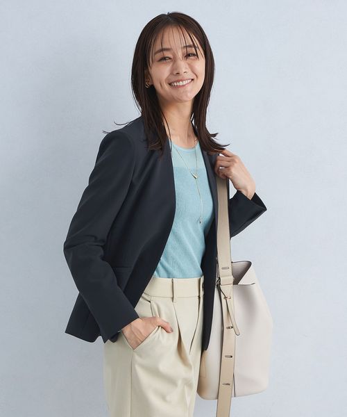 パウドレ ノーラペル ジャケット ―ウォッシャブル・ストレッチ・防シワ―