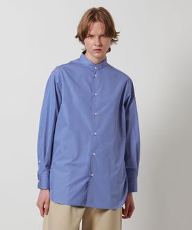 LOEFF＞コットン ブロード バンドカラーシャツ