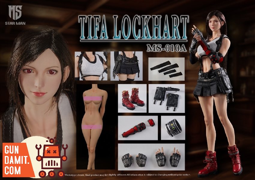 Star Man 1/6 MS-010A Tifa Lockhart White Tank Top & Black Short