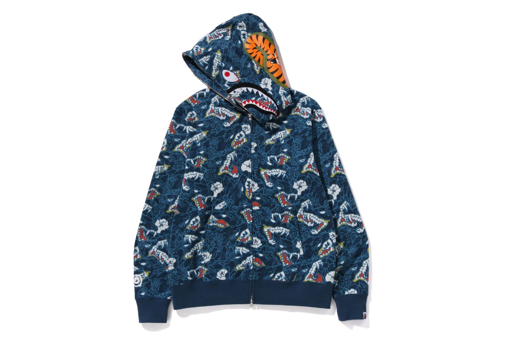 A BATHING APE® Japanese Tattoo Camo Shark Fz Hoodie | Bape