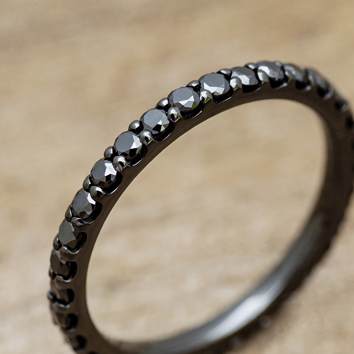 PT950 ハード ブラックダイヤモンド 0.54ct～0.70ct フルエタニティ