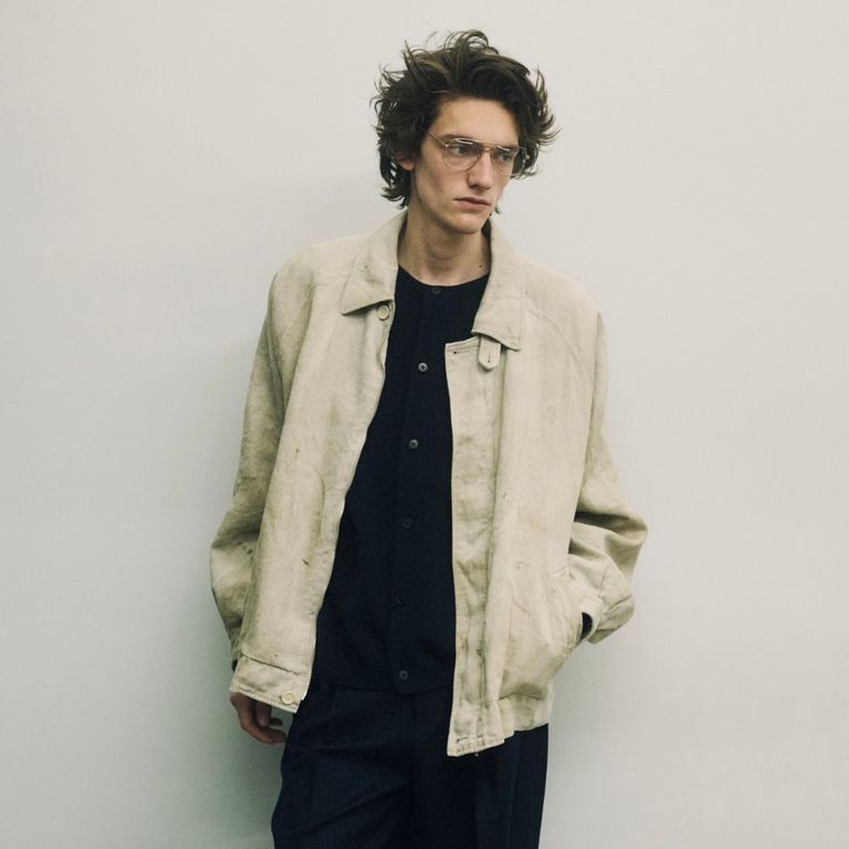 ssstein HEAVY LINEN HERRINGBONE ZIP JACKET – unexpected store