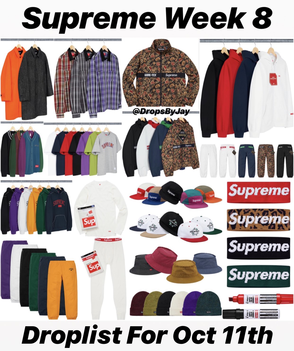 Supreme】10月13日（土）発売予定 2018FW WEEK8 全商品一覧 価格など