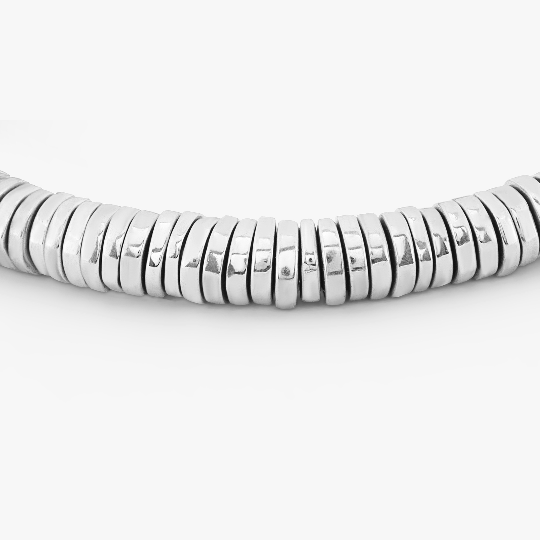 Pure Disc Expandable Silver Bracelet in Rhodium – Tateossian London