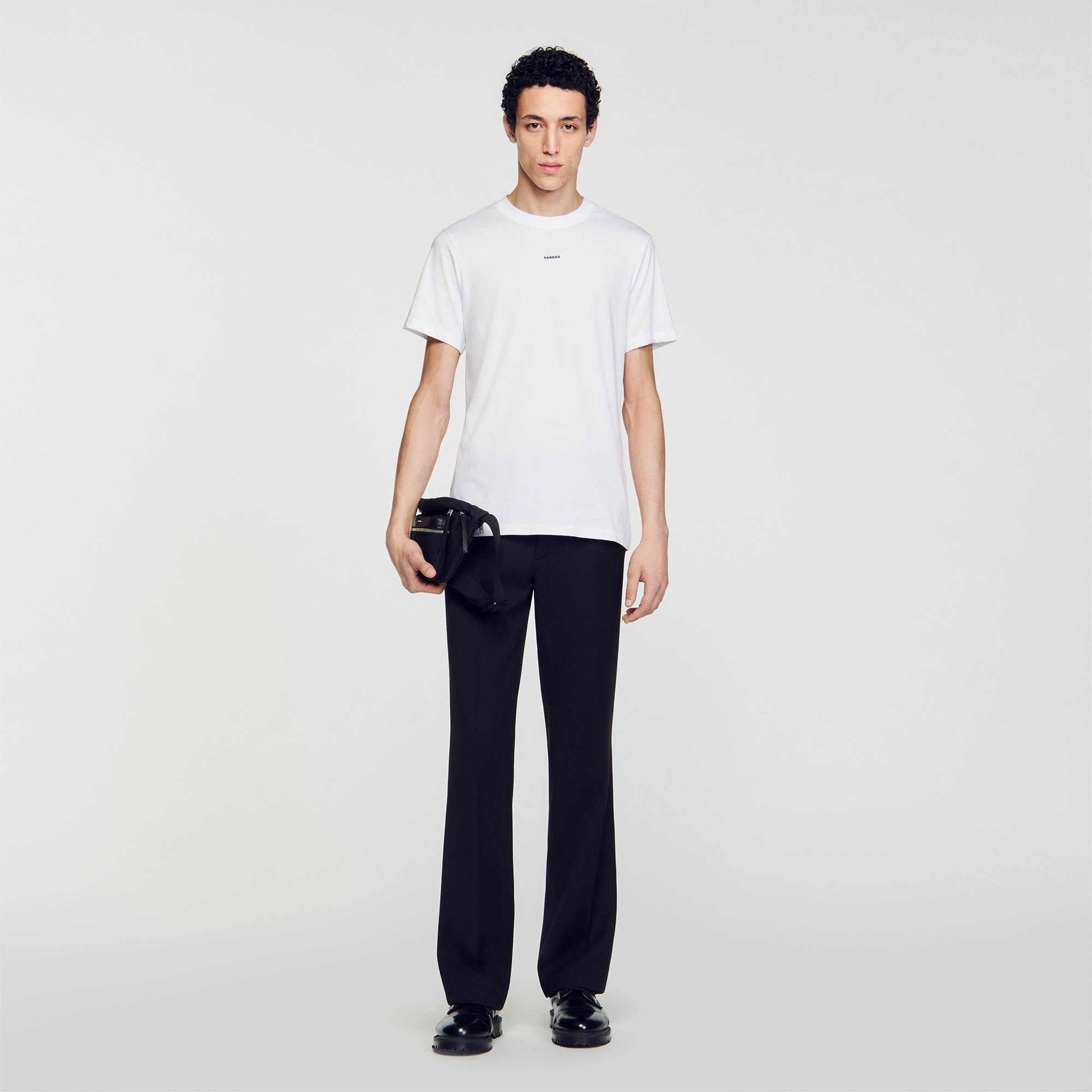 Short-sleeved T-shirt in white for Men | Sandro Paris