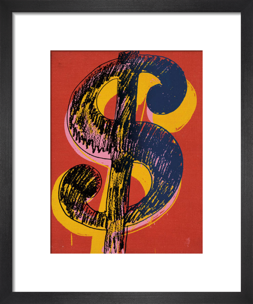 Dollar Sign, 1981 (black & yellow on red) Poster by Andy Warhol