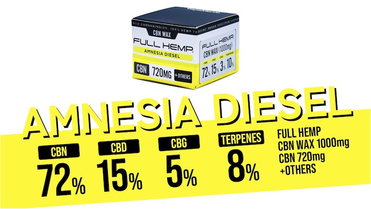FULL HEMP CBNワックス AMNESIA DIESEL CBN720mg - VapeMania