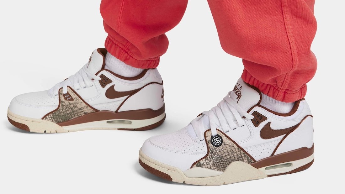 Stussy × Nike Air Flight 89 Low SP White and Pecan ステューシー
