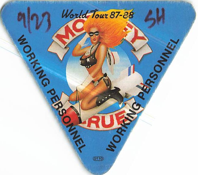 Mötley Crüe Backstage Pass 1987-1988 Working Personnel Variant