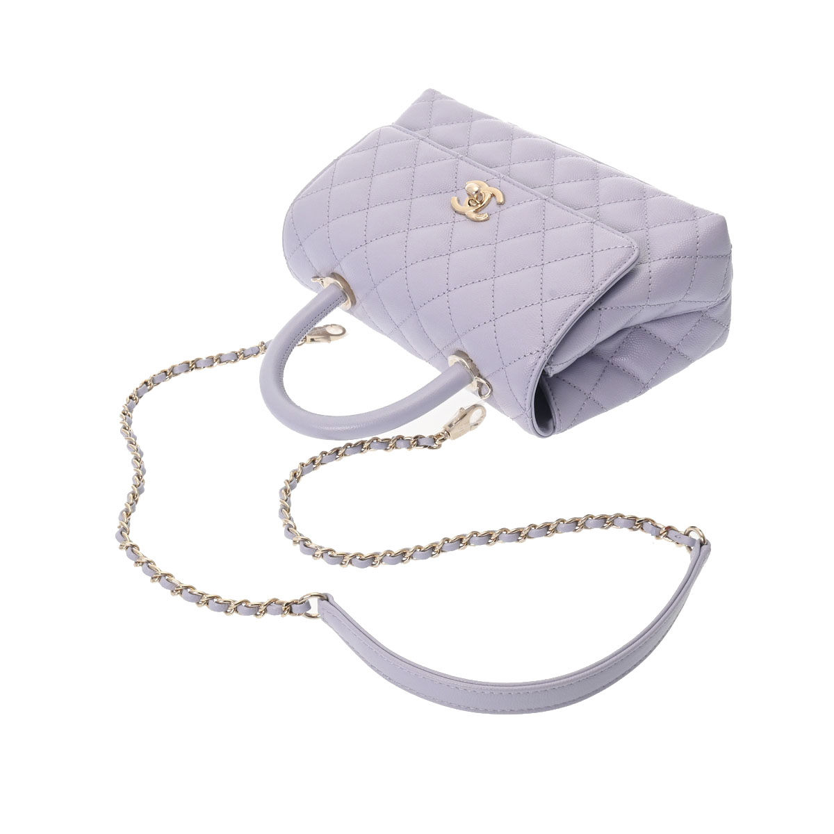 シャネル マトラッセ ココハンドル XS ライトパープル/ゴールド金具
