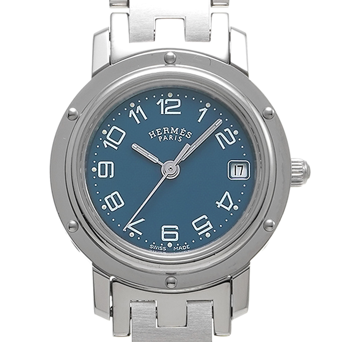 エルメス クリッパー CL4.210 ブルー レディース 時計 【中古