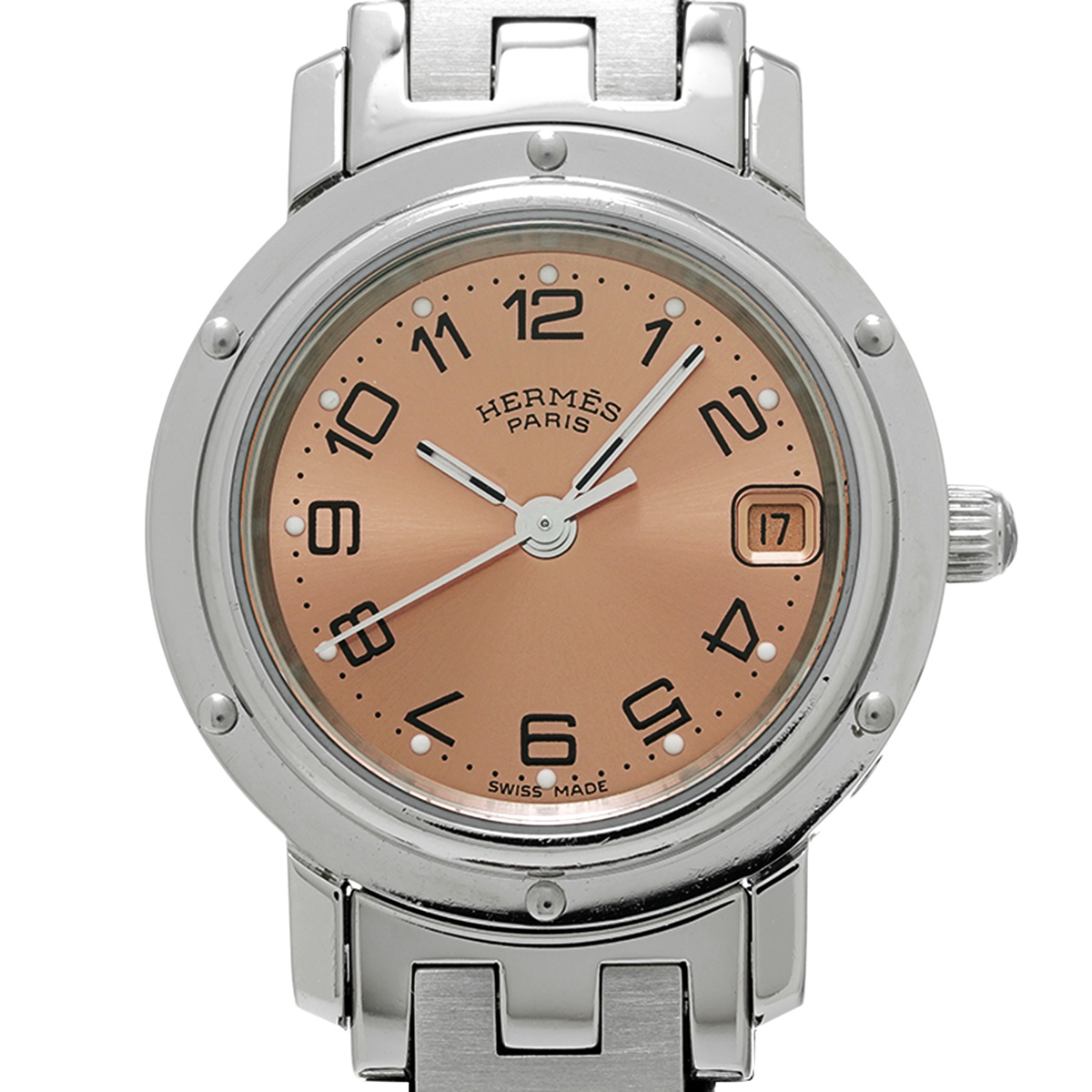 エルメス クリッパー CL4.210 ピンク レディース 時計 【中古