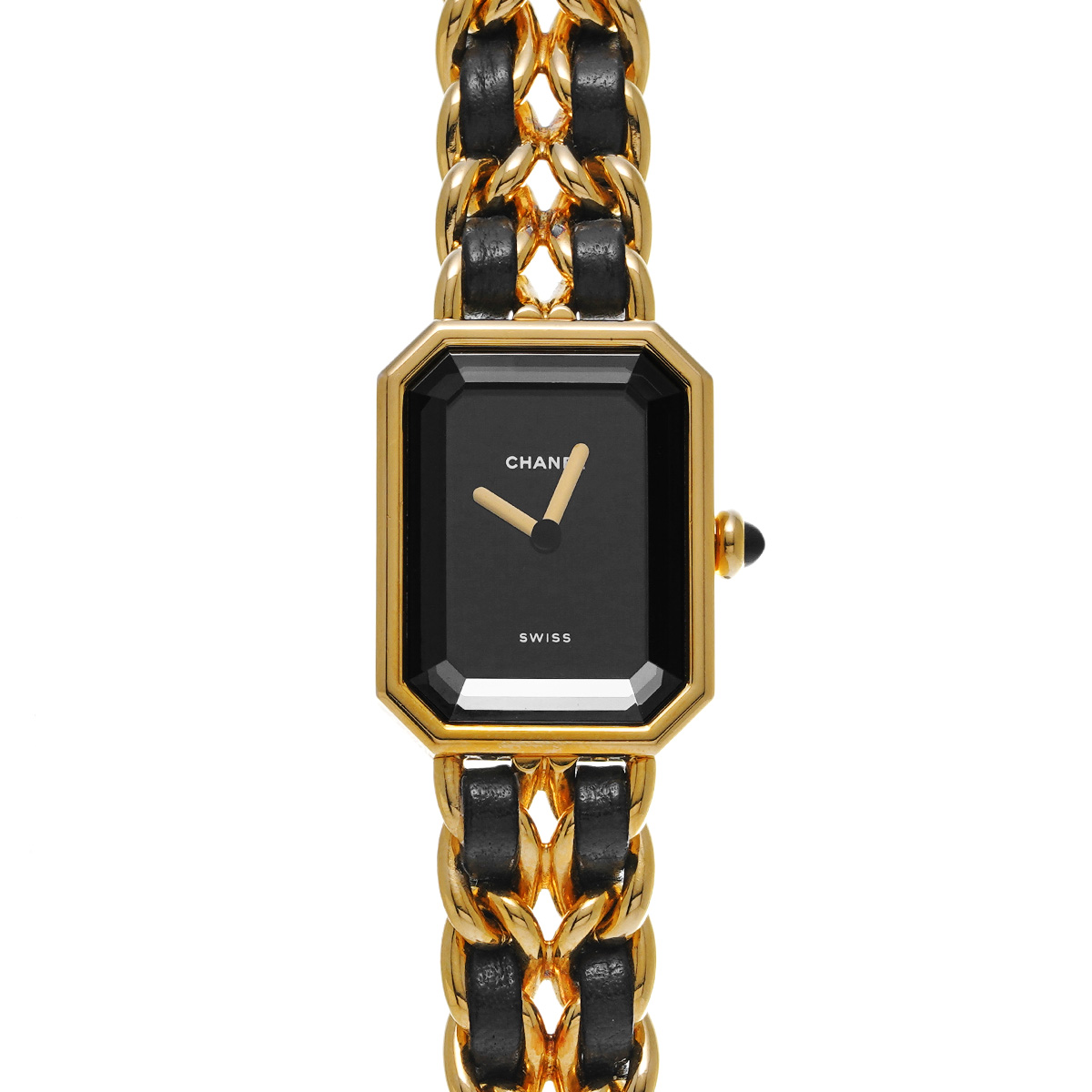 シャネル プルミエール L H0001 ブラック レディース 時計 【中古