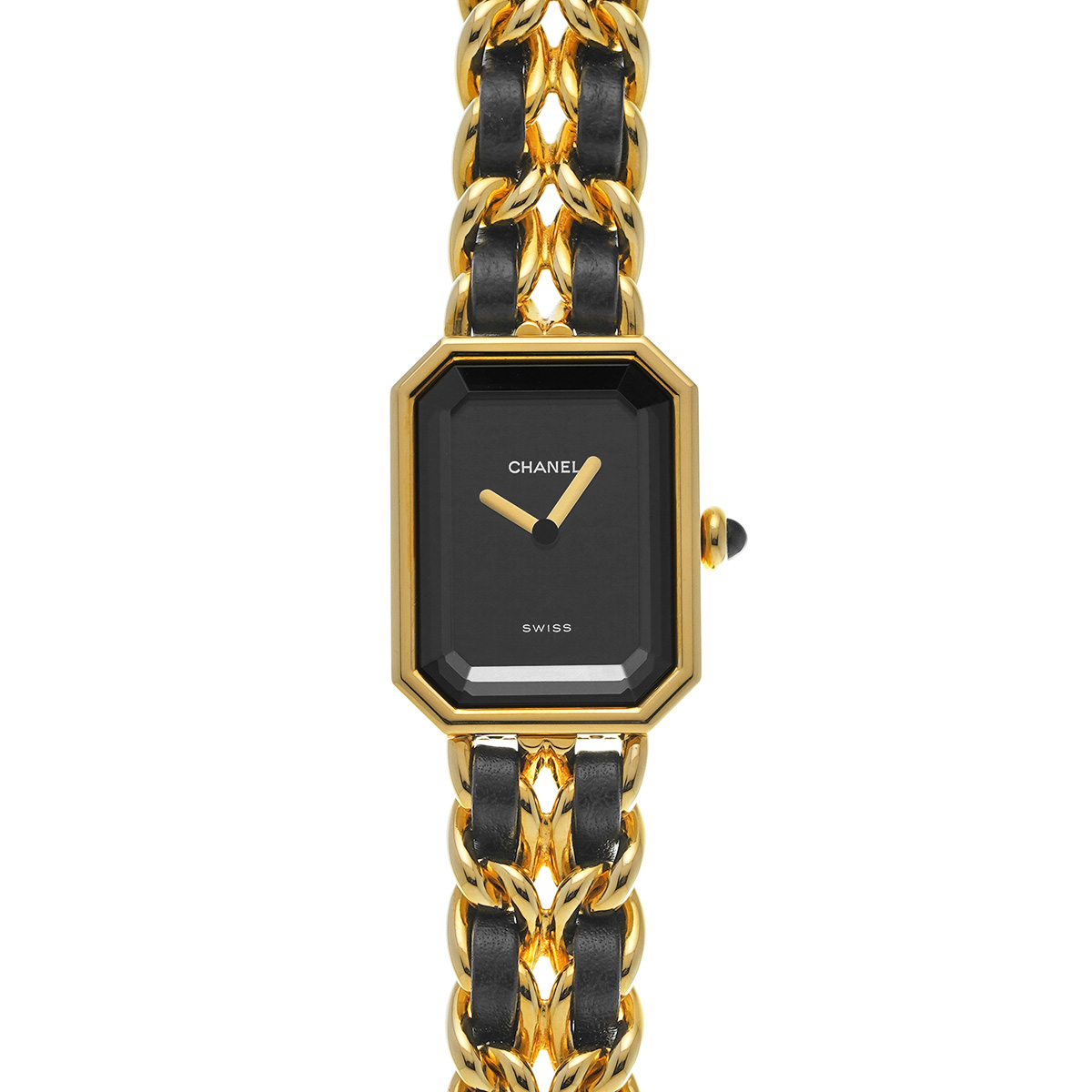シャネル プルミエール L H0001 ブラック レディース 時計 【中古