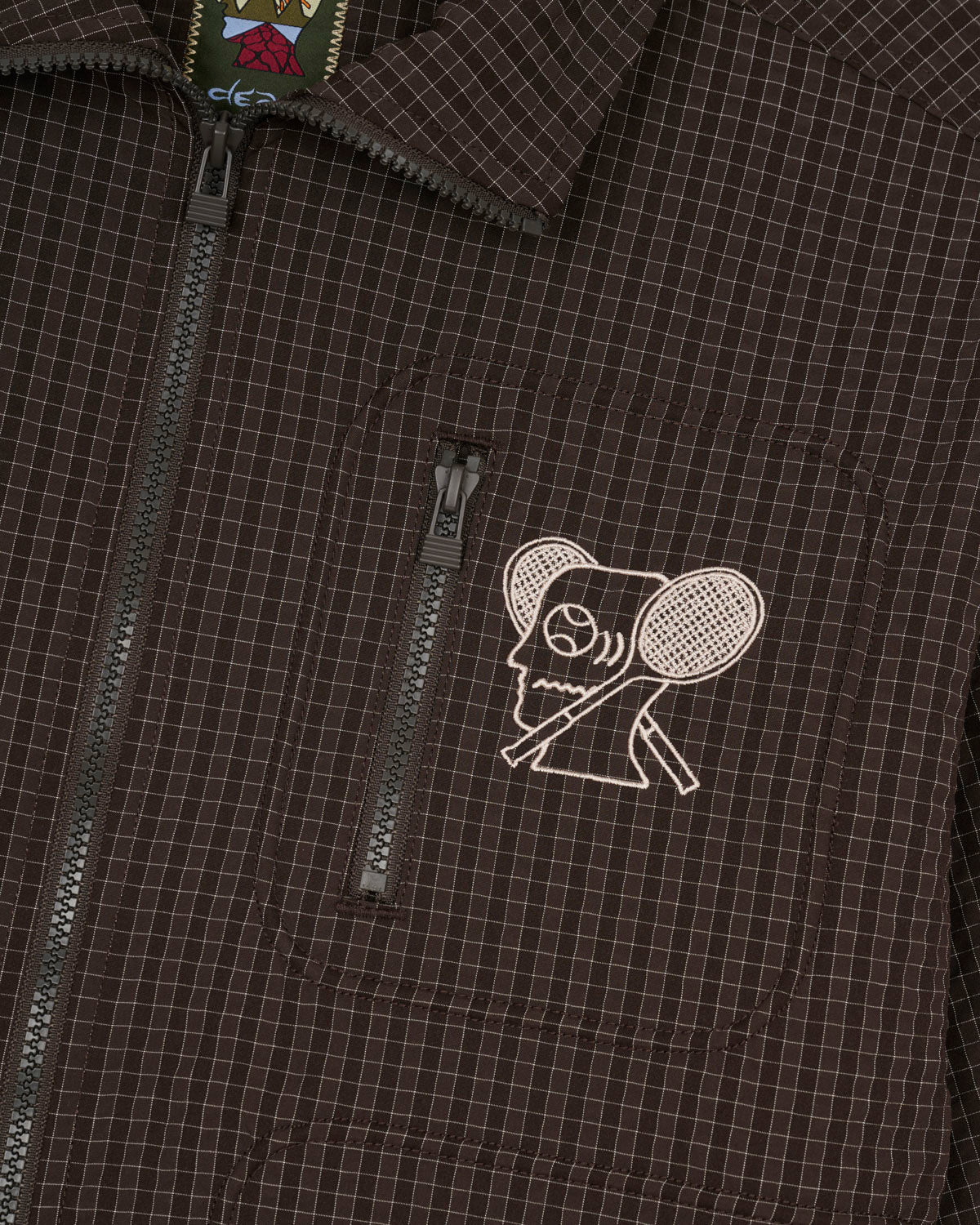 Brain Dead Equipment Tennis Zip Jacket - Chocolate
