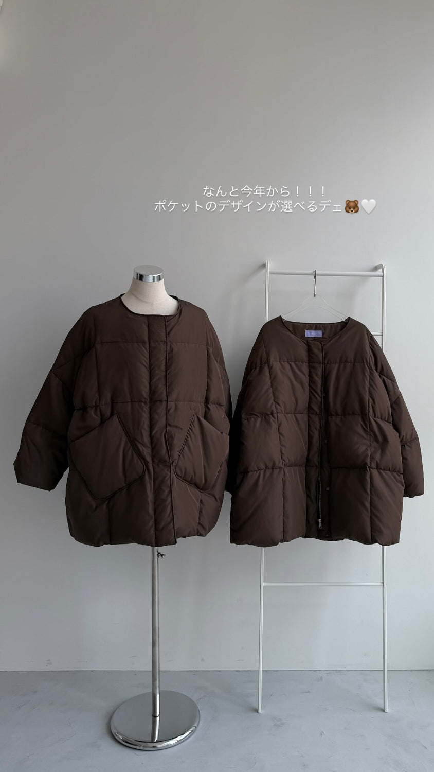 サイドポケットのみ再入荷】perfect silhouette down / baby pink