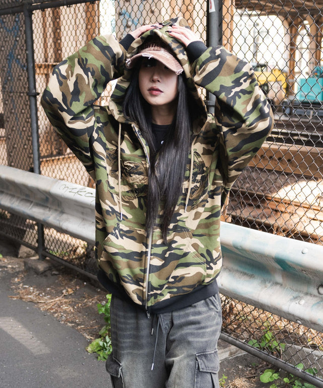 カモフラグラフィックZIPパーカー【一部店舗限定】｜WEGO（ウィゴー