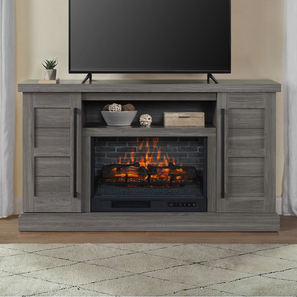 58in Medium Gray Infrared Quartz Electric Fireplace Console