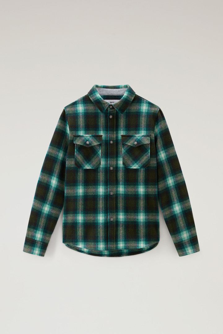 Men's Alaskan Check Overshirt in Recycled Italian Wool Blend gray