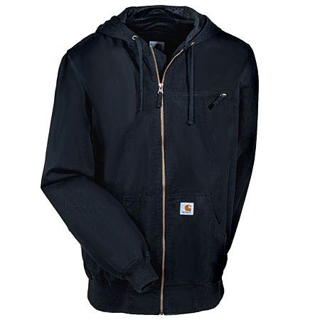 Carhartt Jackets: Men's J298 BLK Black Cotton Canvas Active Jacket