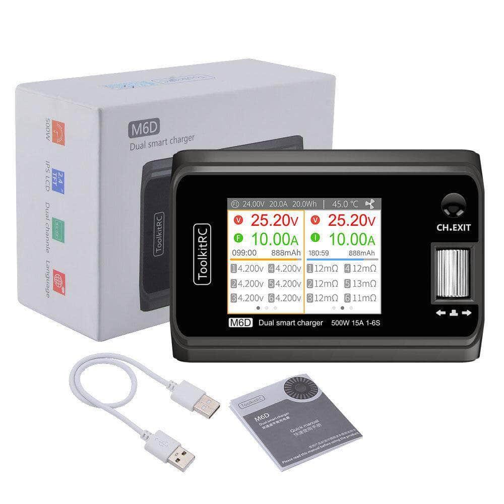 ToolkitRC M6D 500W 15A 1-6S Dual Channel DC Smart Charger