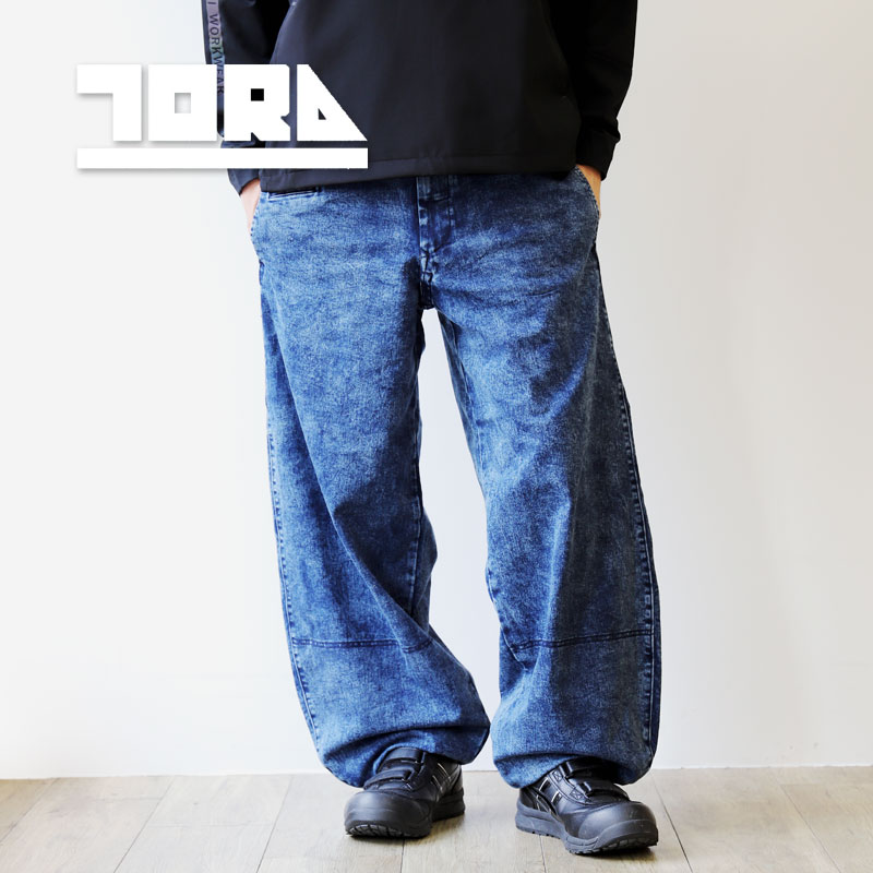 寅壱 8922-448 デニム細身超超ロング八分 ケミカルストーンウォッシュ