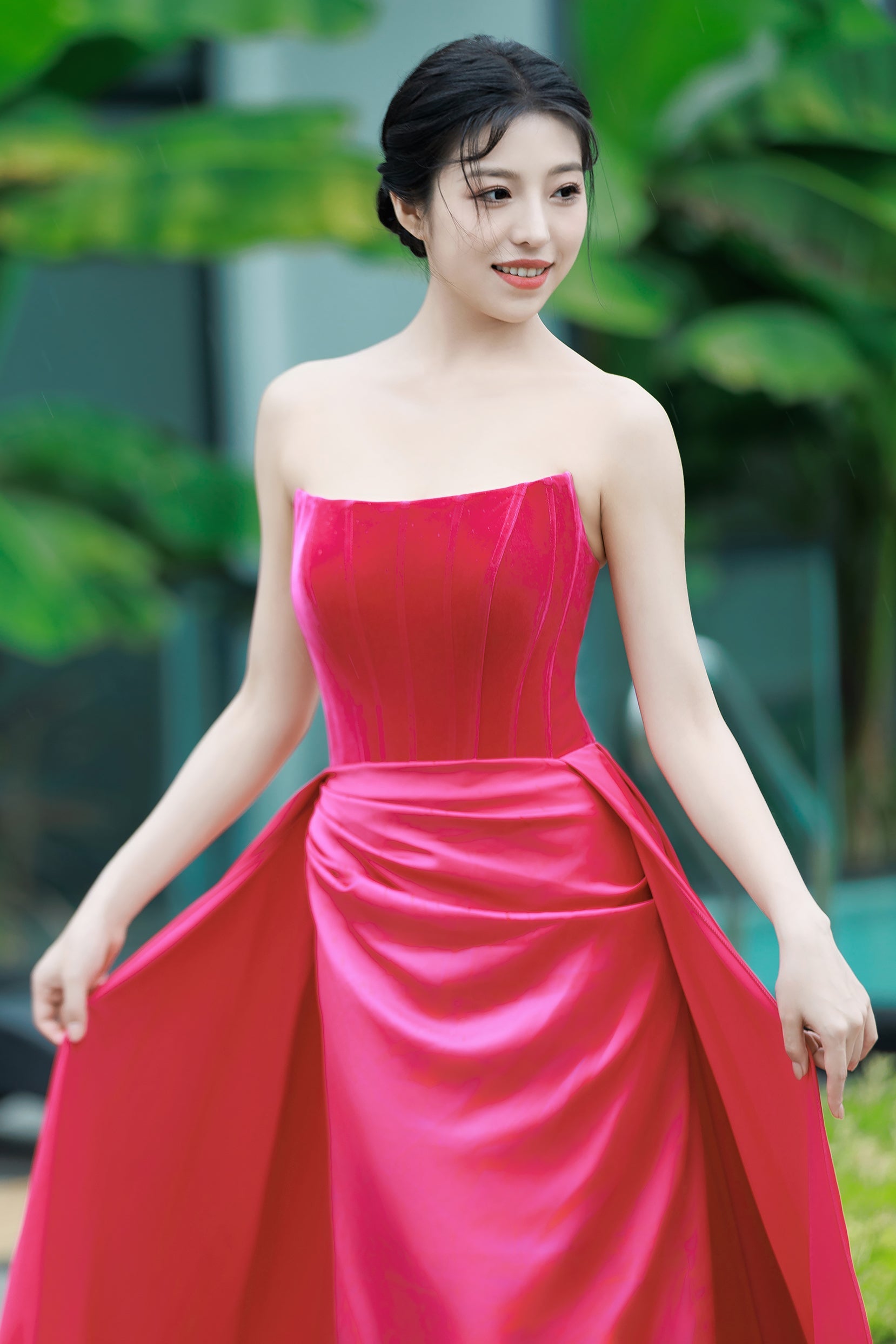 CW3326 ビスチェ サテン カラードレス – COCOMELODY