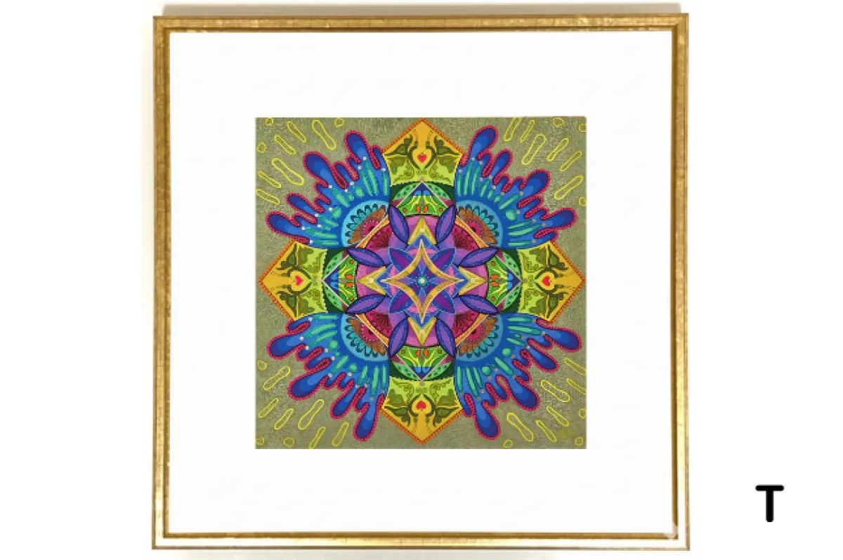 曼荼羅アート 40cmTフレーム (1点物/A-U・全21種)