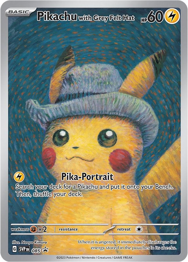 Pikachu with Grey Felt Hat(未開封/ゴッホピカチュウ)【P】{085/SV-P