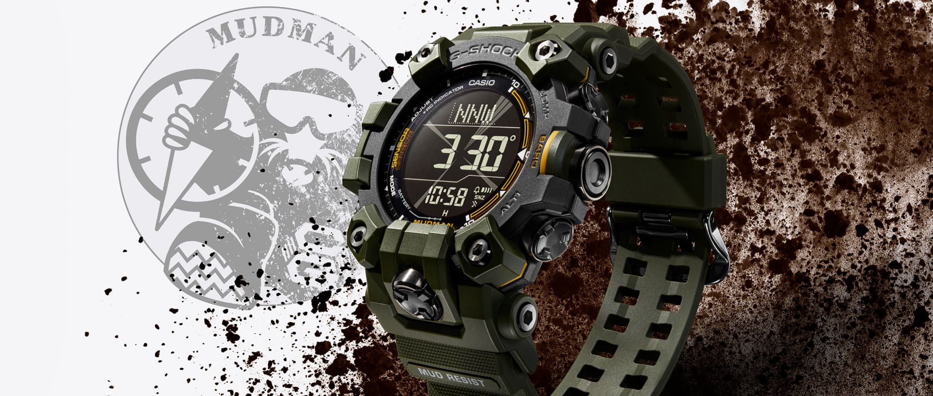泥や塵、汚れに強いG-SHOCK マッドレジスト構造 | CASIO - CASIO