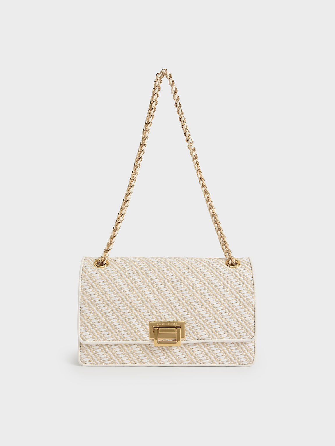チェーンハンドル ショルダーバッグ - ホワイト | CHARLES & KEITH