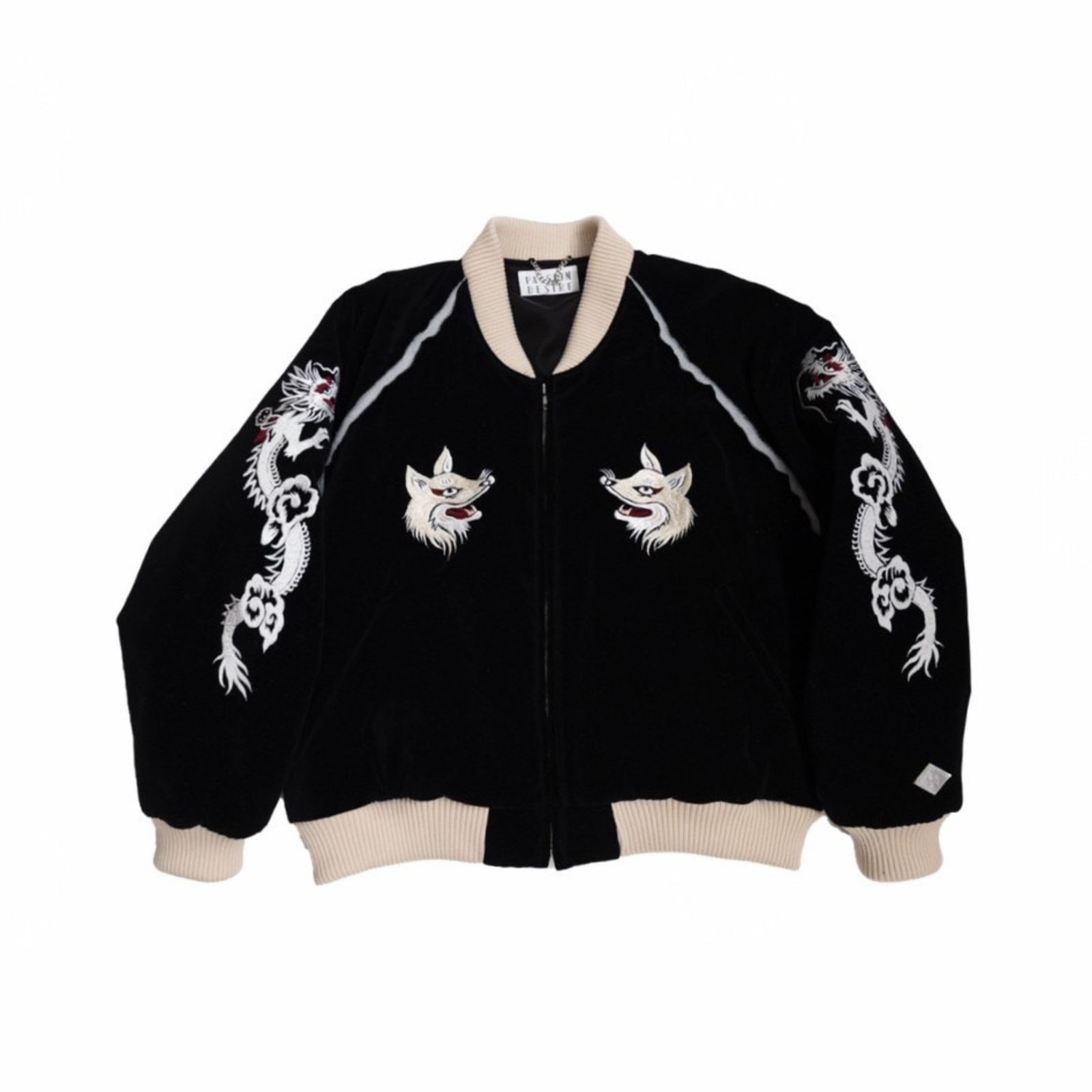 el conductorH - VELVETEEN FOX EMBROIDERED SOURVENIR JKT (BK