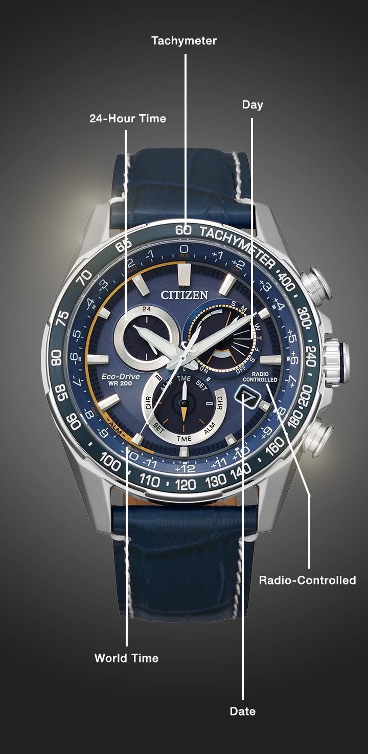 PCAT Blue Dial Leather Strap CB5918-02L | CITIZEN