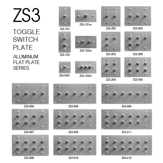 ゾルボンヌ ZS3-606 トグルスイッチプレート アルミ・フラット 6連/6口