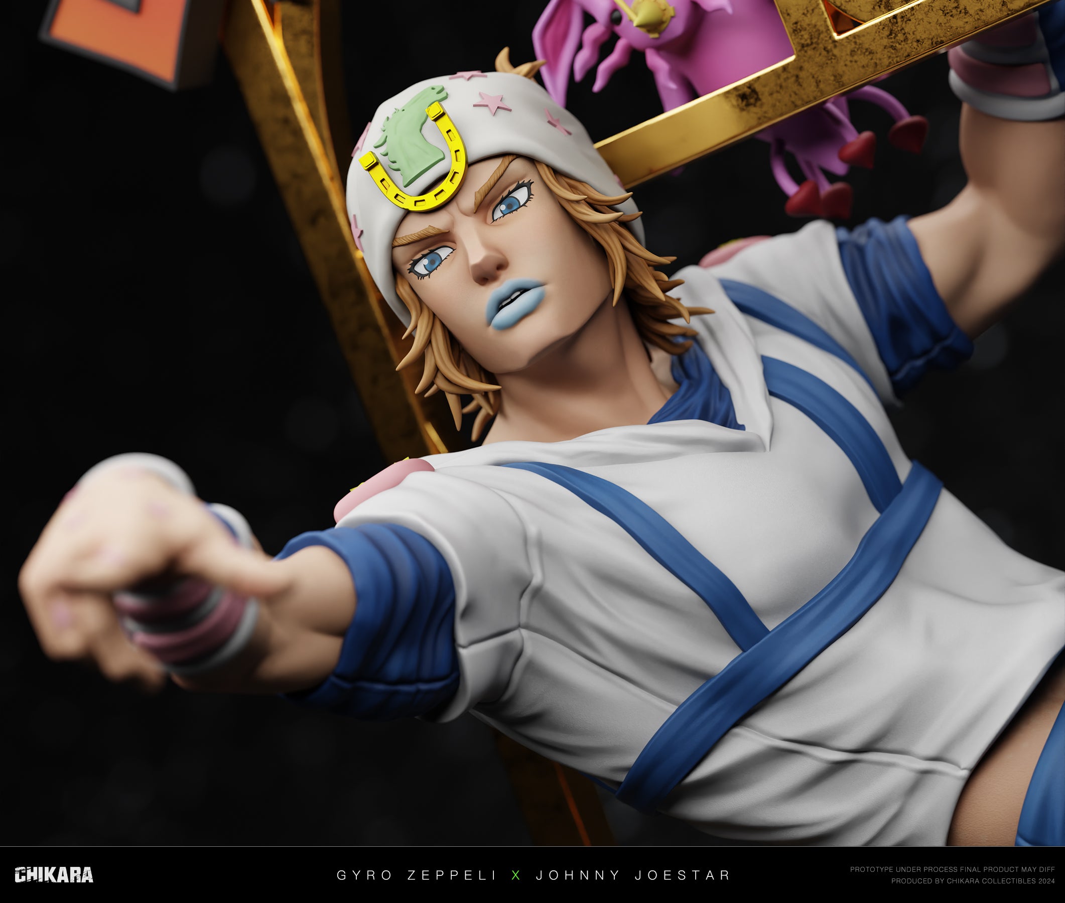 JoJos Bizarre Chikara Studio Gyro Zeppeli x Johnny Joestar Resin