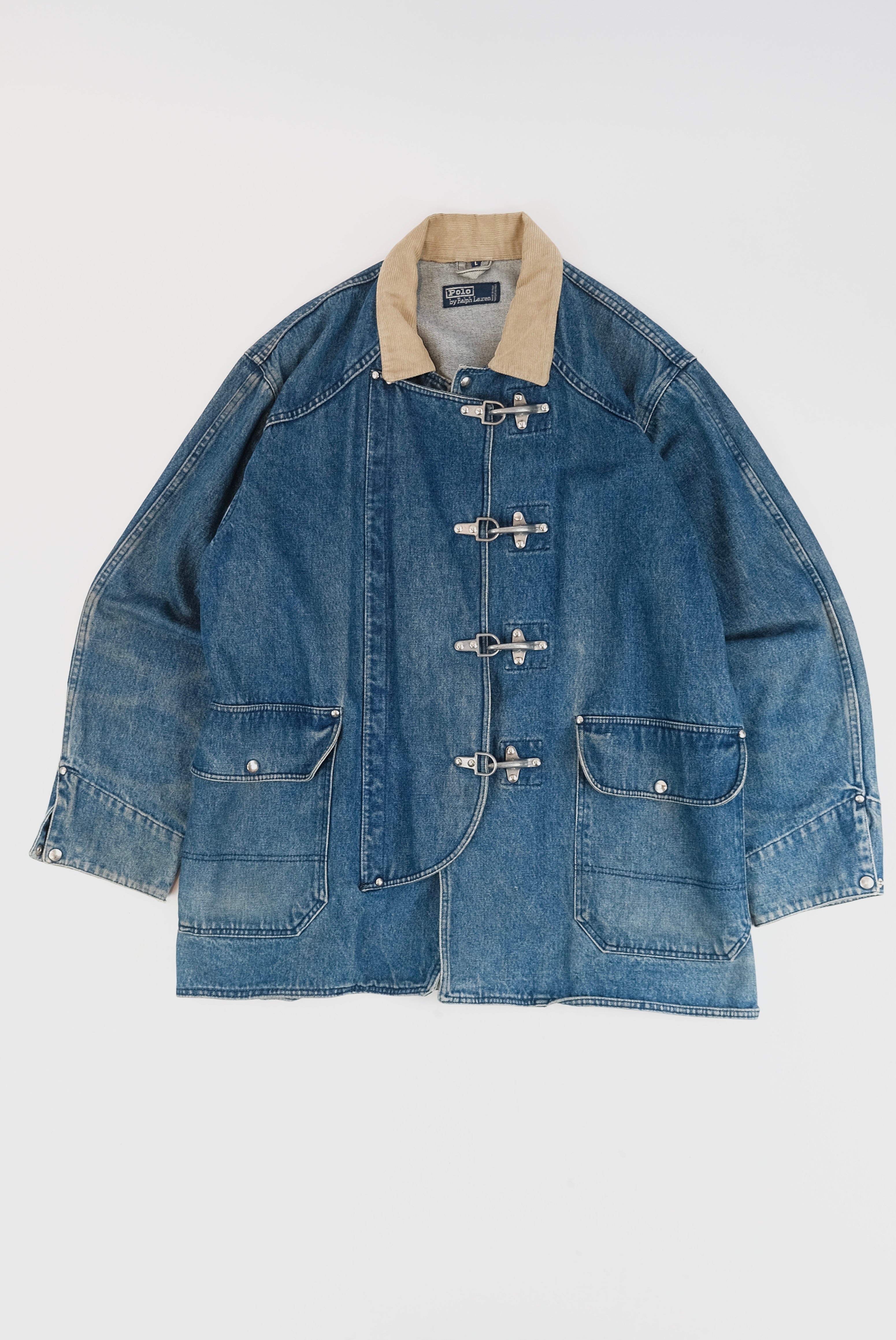 90s Ralph Lauren denim hooks jacket L ~ Vintage Store Clochard92.com