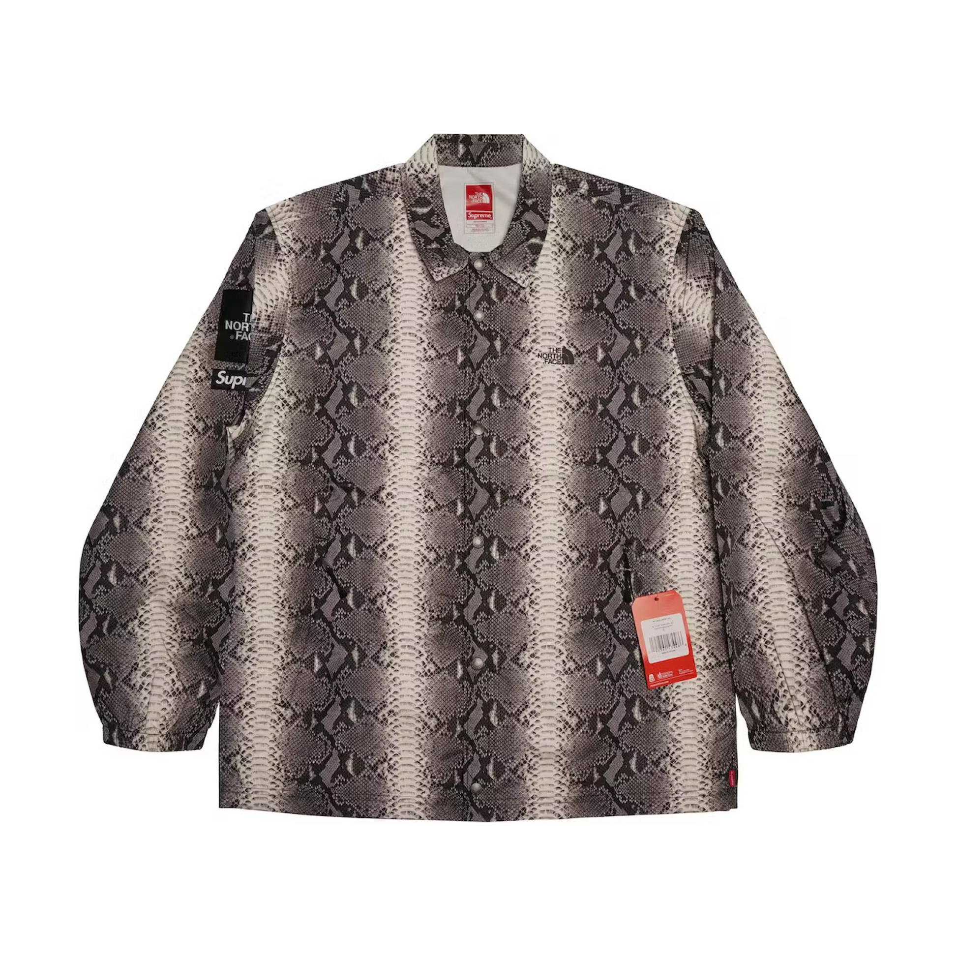 Supreme The North Face Snakeskin Taped Seam Coaches Jacket Black